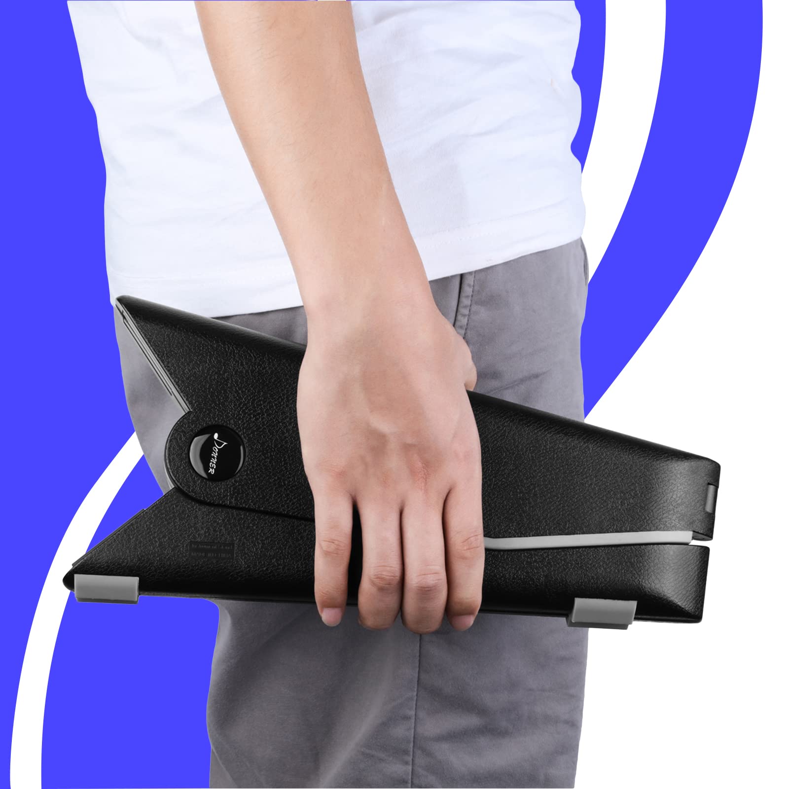 Donner Travel Guitar Stand, Acoustic Electric Guitar Floor Stand, A Frame Foldable Lightweight Guitar Holder Adjustable for Bass